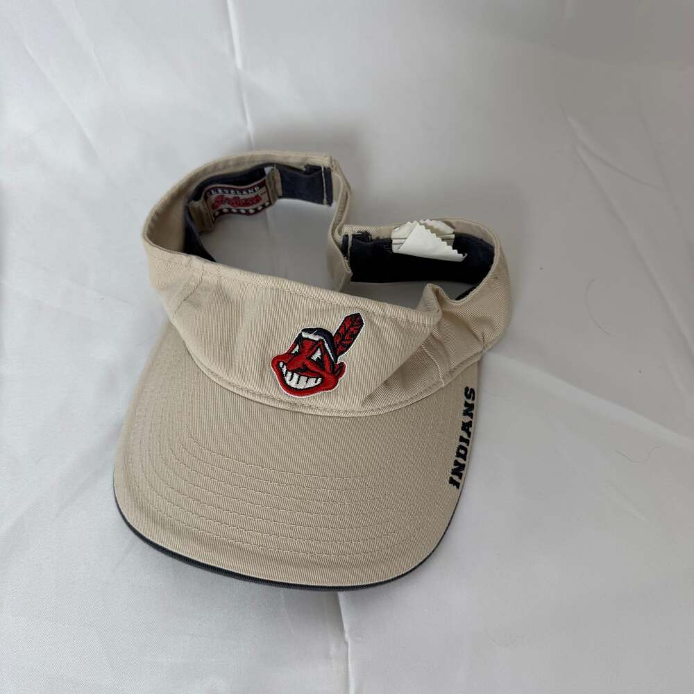 Cleveland Indians Chief Wahoo Visor Hat Adjustable Navy Blue